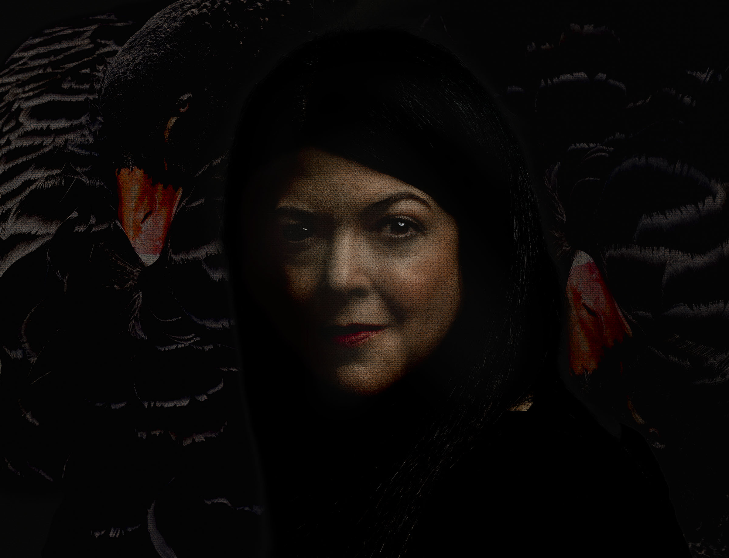 Ms Belle for Tess Steinkolk, Tess Client, Canvas Painting, Black swans, Caravaggio style, Wick Beavers NYC Portrait Photographer