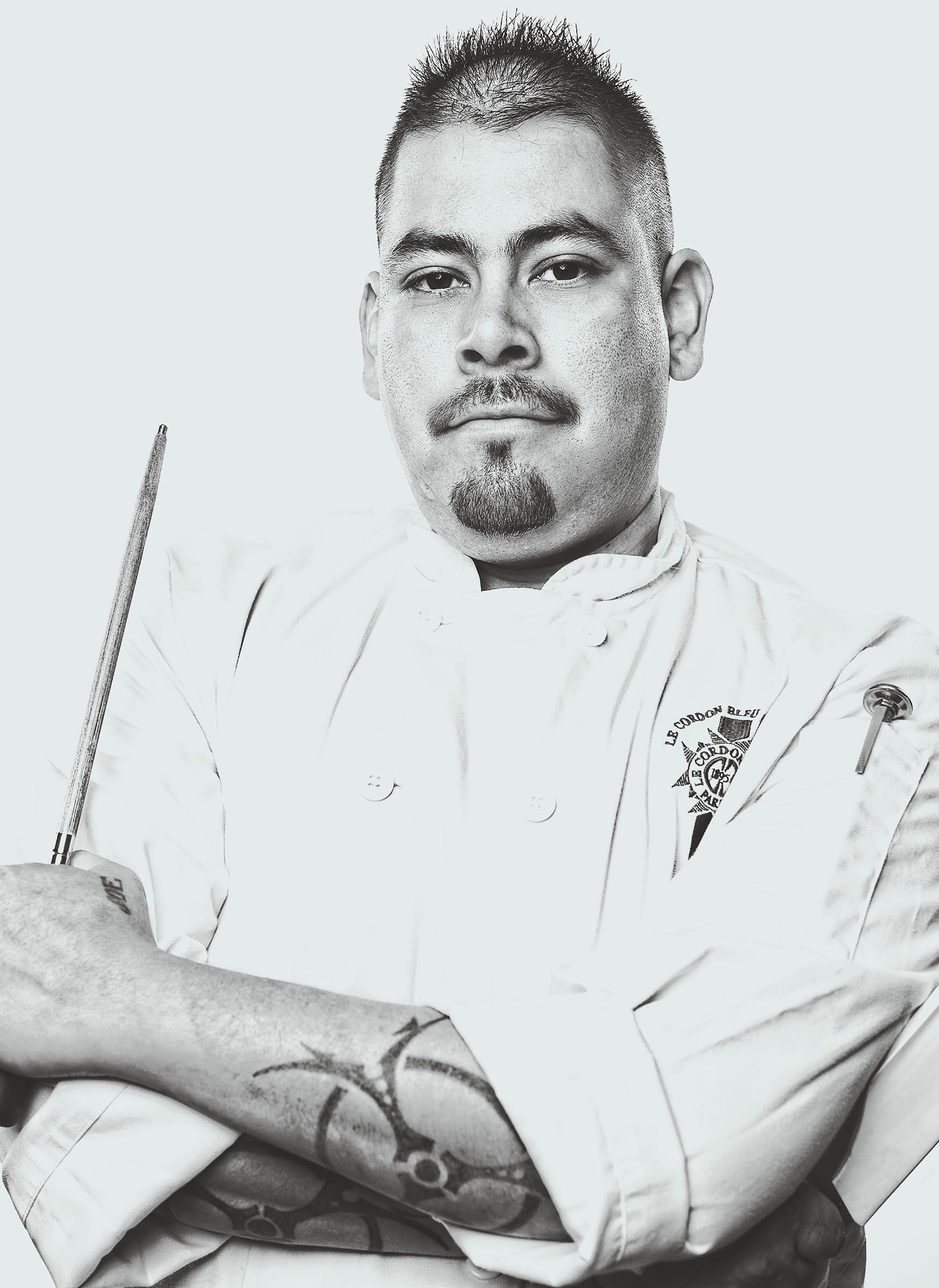 Chef Day Knife favorite tool Cordon Bleu Blue Top Chef Joe professional Portrait and for the very top award winning editorial Portrait Photographer in NYC LA Paris and London choose Wick Beavers