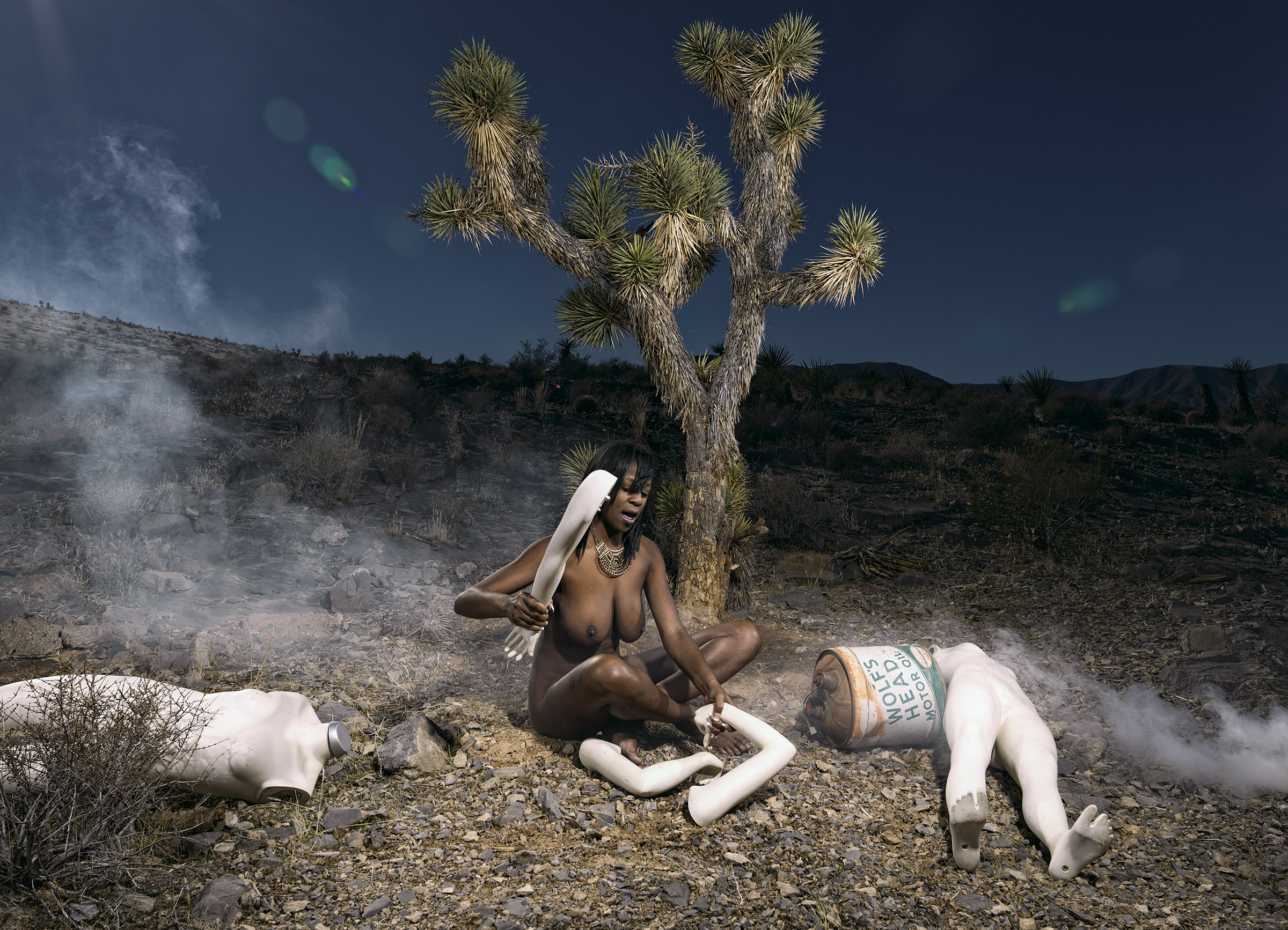 Desert Princess, Smoking Animal Parts, Wick Beavers Conceptual Portrait Photographer