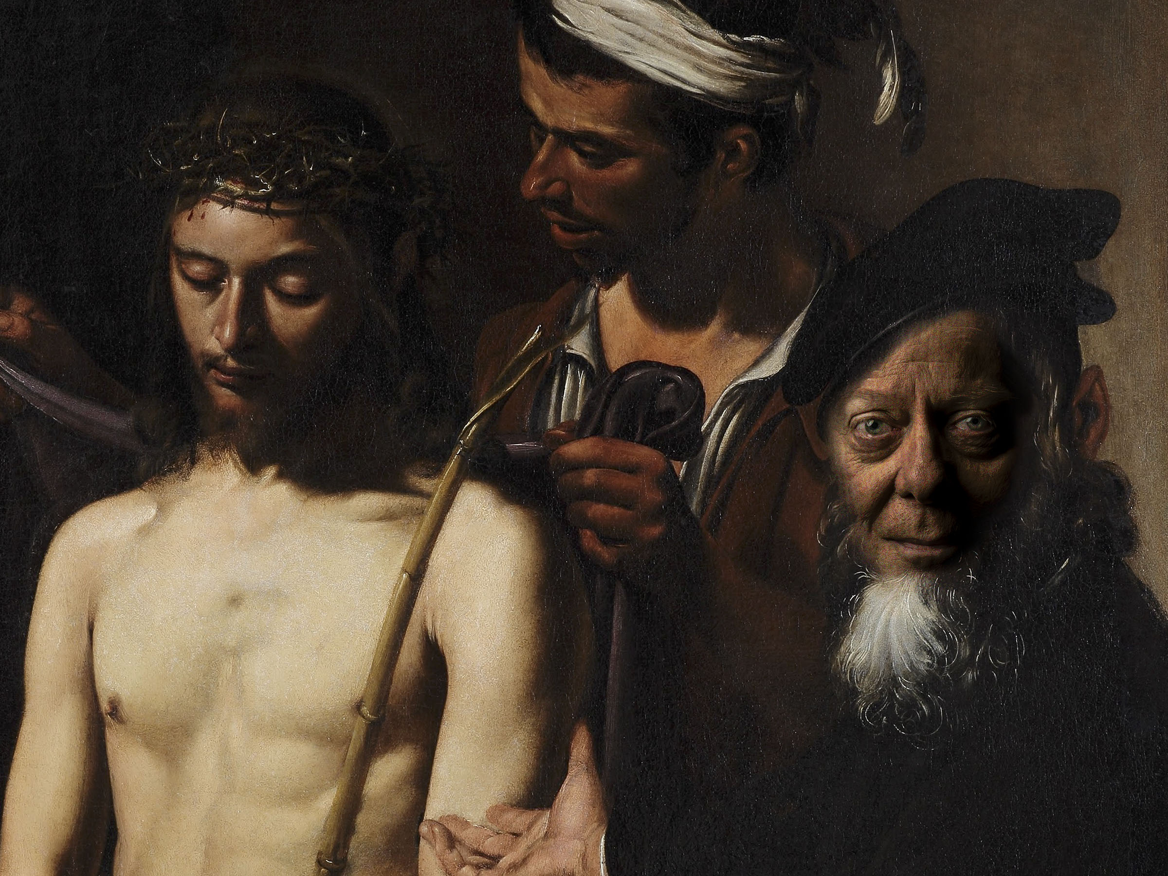 Ecce Homo by Caravaggio with NYC actor Jones Portrait By Wick Beavers