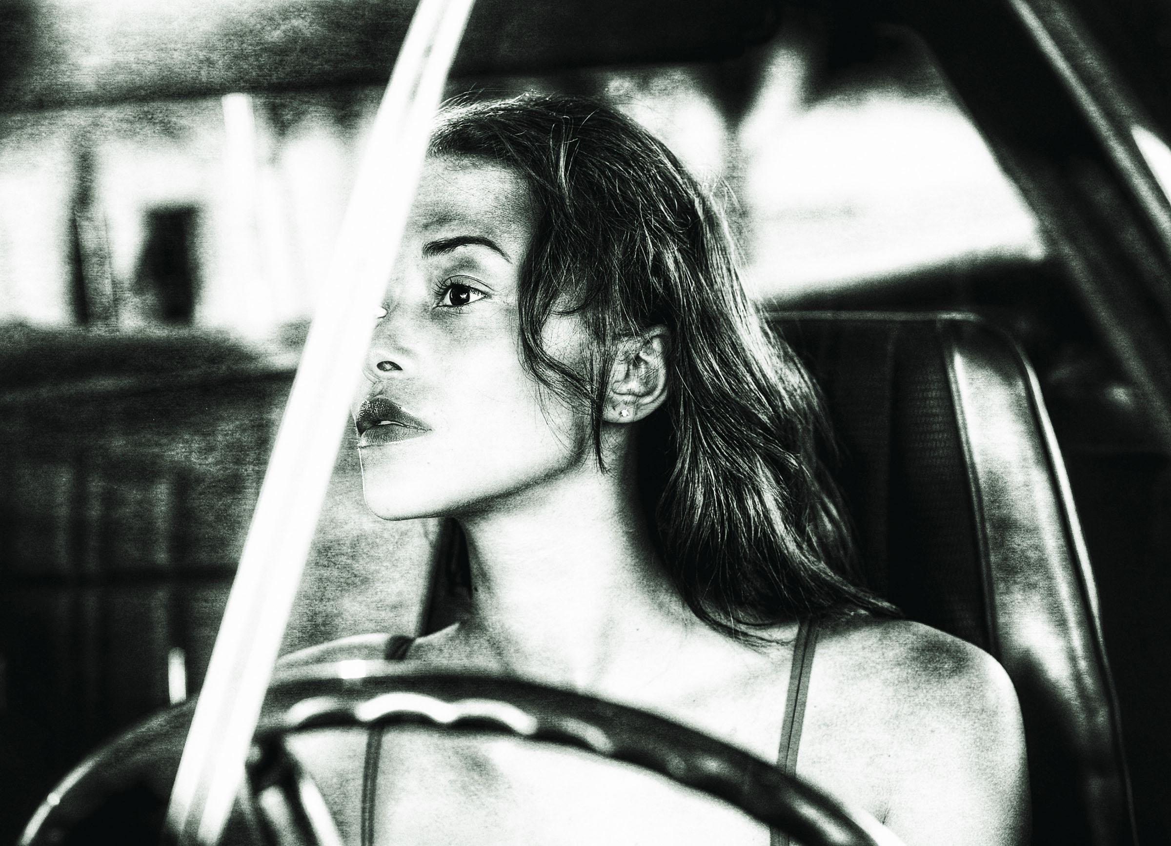 Wilhelmina Model Test, Eds Garage in Margate, Palm Beach, FL, 1966 Mustang, Wick Beavers Portrait Photographer