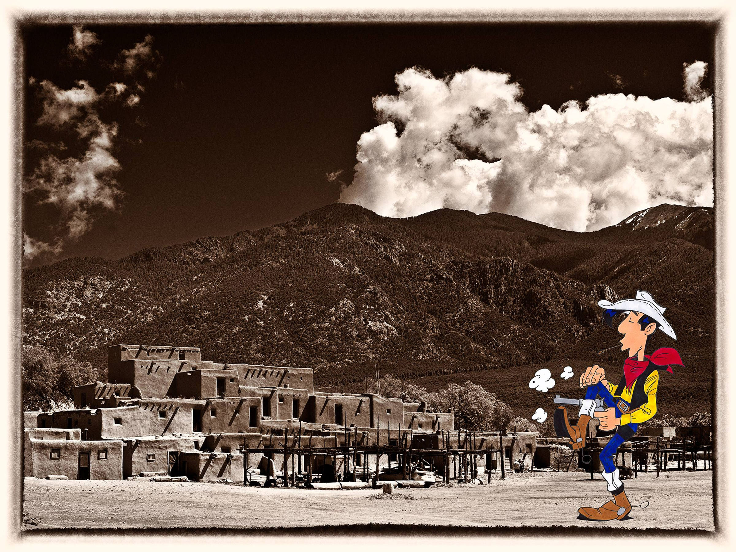 Taos Pueblo Lucky Luke Cowboys and Indians Jolly Jumper Best PortrAIT PHOTOGRAPHER WICK BEAVERS Fine Art