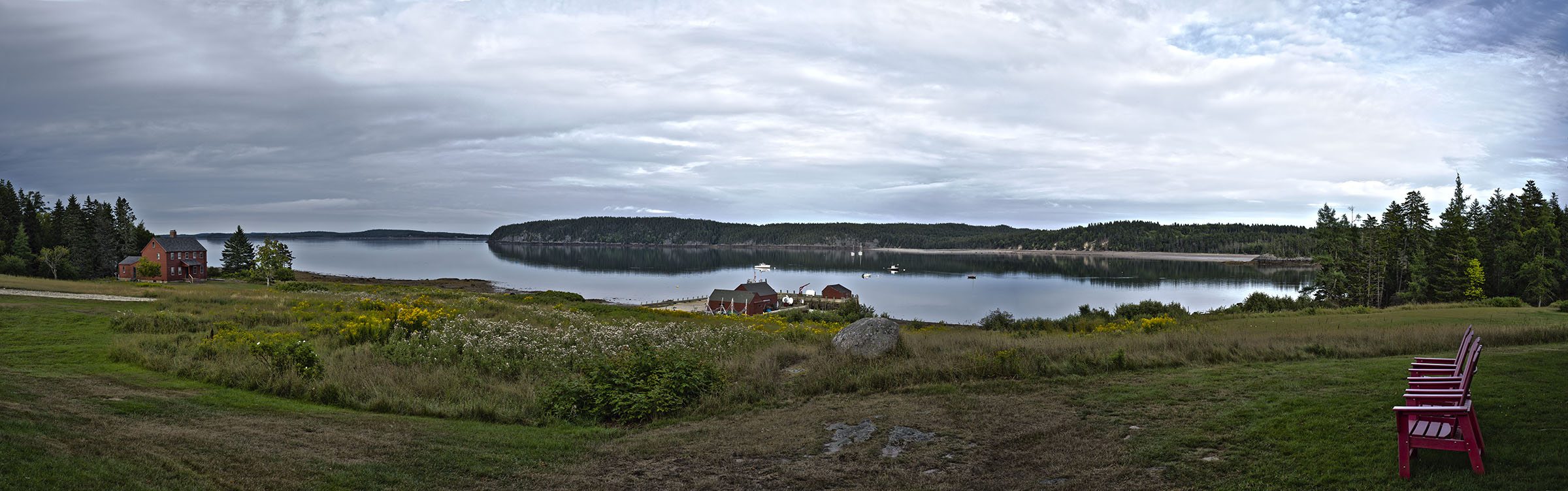 The Island Roque Downeast Maine Cutler Wide Pan View from House 62 inch Panorama Wick Beavers Best Architectural Photographer NYC LA